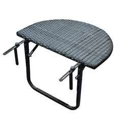 Balkonhängetisch 60x40 cm aus Polyrattan schwarz klappbar Balkontisch Klapptisch