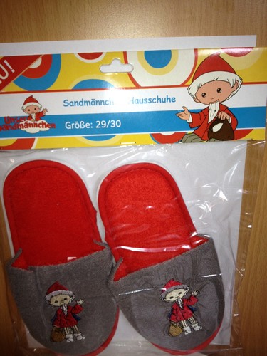 Pantoffel sandmann rot grau - pantoffel, rot/grau