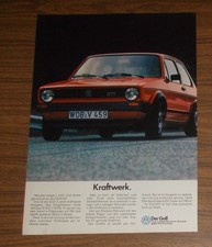Seltene Werbung Volkswagen VW GOLF GTI - Kraftwerk 1979