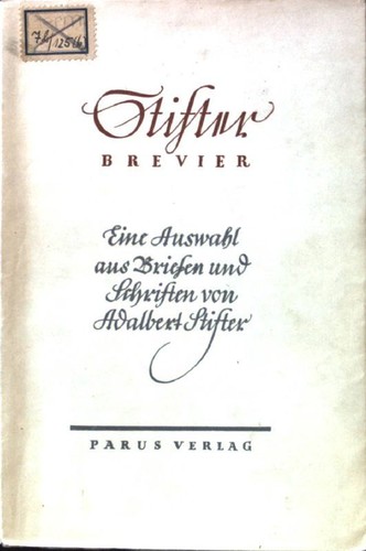 Stifter brevier predigt der - stifter-brevier.,