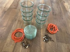 8x WECK 100 8x WECK Deckel 16x WECK Gummis 26x WECK Metall Klammern - original !