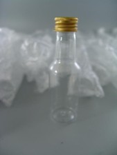 ▀▄▀▄▀ 42 Stück kleine Plastik Flaschen zum Befüllen mit goldenem Deckel Shot "