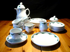 Fürstenberg Schloßgarten " Grüne Ranke " Kaffeeservice 6 Pers 21-tlg