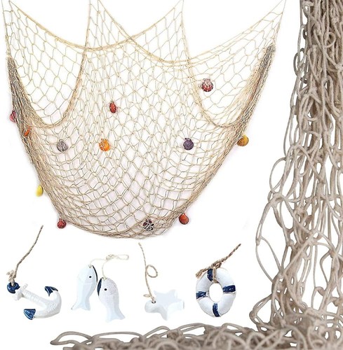 Fischernetz deko mit muscheln - deko,