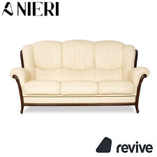 Nieri Palatino Leder Dreisitzer Creme Sofa Couch