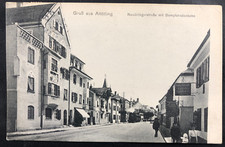 AK - Altötting - Neuöttinger Straße mit Geschäften und Bockerl Dampfbahn 1908
