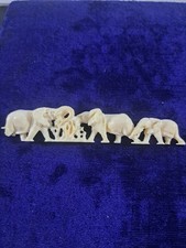 Vintage Look Sammlerstück Tisch Deko Kamelknochen Vier Elefanten Brücke