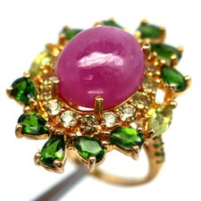 925 Silber Roter Rubin