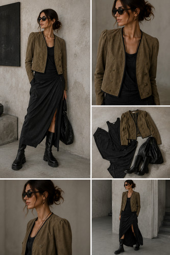 Madeleine veloursleder jacke - veloursleder,
