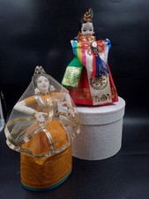 Traditionelle handgemachte Puppen Korea Indien, Hochzeit Asia Trachten Schleier