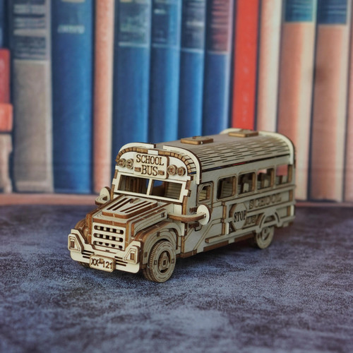 Holzpuzzle schulbus school - schulbus,