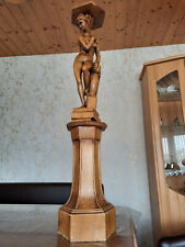 Jugendstil Blumenständer Blumensäule Statue nackte Frau Frauenakt