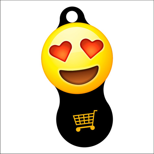 Heart einkaufswagenchip metall - einkaufswagenchip,