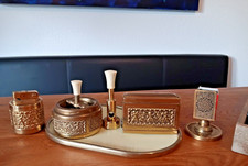 ⭐ Erhard & Söhne 5-teiliges Messing Mid-Century Putti-Raucher Set 60er Vintage ⭐