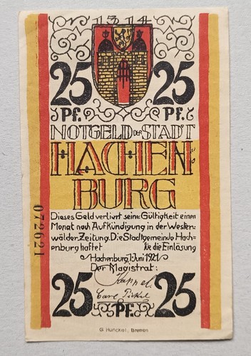 Notgeld hachenburg - notgeld,