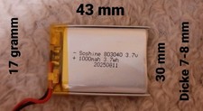 Lipo Akku 3,7V 1000mAh Li-Ion
