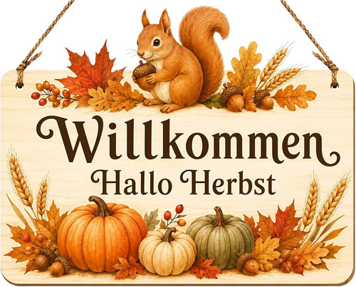 Herbstdeko tür schild - herbstdeko,