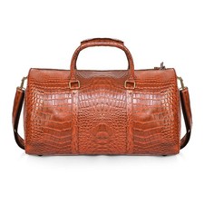 Handmade Kroko Prägung Leder Duffle Sporttasche Geräumig Weekender Reisetasche