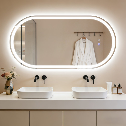 Spiegel oval badspiegel led - oval,