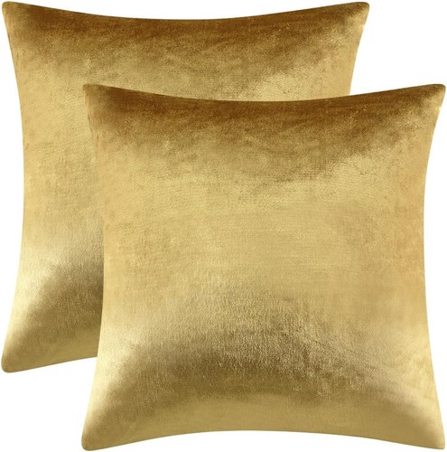 Kissenbezug samt gold 2er set - kissenbezug,