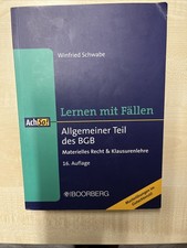 Jura Studium BGB AT Lernen mit Fällen 16. Auflage Winfried Schwabe