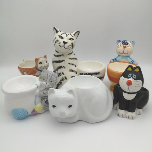 Eierbecher mit katzenfigur 6 - mit, katzenfigur,