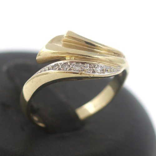 Bicolor diamant gold ring 585 - ring,