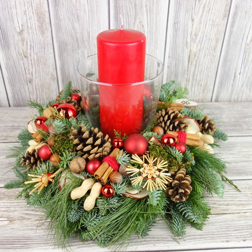 Adventskranz rot