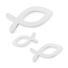 itenga Streu Deko Holz Fische Kommunion Konfirmation Taufe Tisch Dekoration weiß