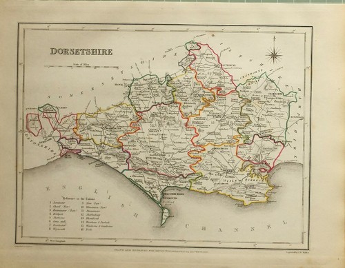 1845 antike landkarte county - landkarte,