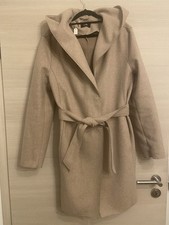 C&A Mantel 40 Hellbraun Polyester Kapuze Knöpfe Gürtel Maschinenwäsche Taschen