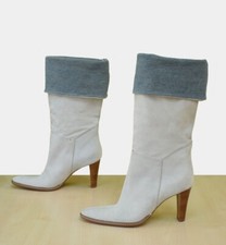 hellgraue Wildleder High-Heel