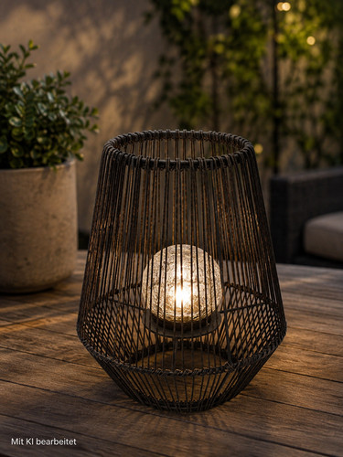 Solarlaterne rattan 30cm led - rattan,
