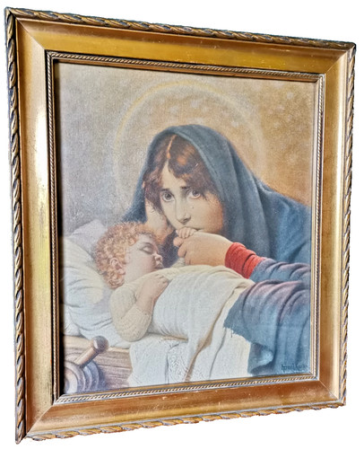 Vintage gemälde madonna kind - vintage,