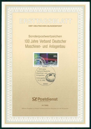Brd etb ersttagsblatt - ersttagsblatt, 1992/41