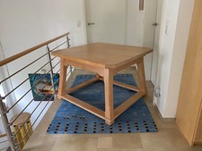 Holztisch massiv gebraucht, 105x112, 75 hoch, Ahornplatte 4 cm, Joglstil