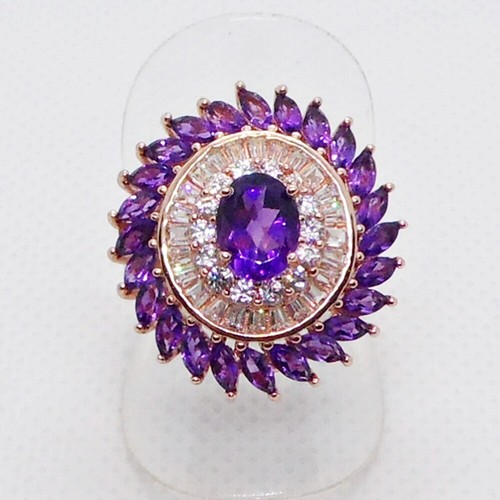 Amethyst ring 925 - cz,