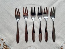6 Kuchengabeln Dessertgabeln Monogram 18/0, Rostfrei Chromstahl