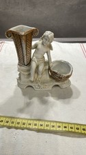 alte Porzellan Vase mit Engel und Korb - ca 1930/1940 - gut erhalten