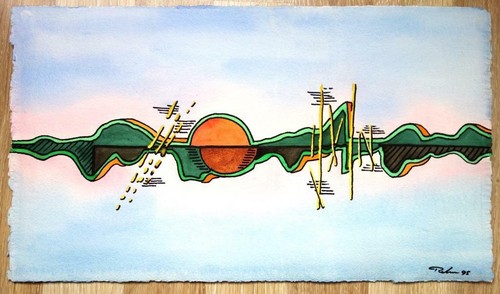 Aquarell tusche abstrakt - aquarell, m.tusche,