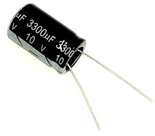 2x Elko radial 3300µF ( 3300uF ) 10V 85°C Elektrolytkondensator