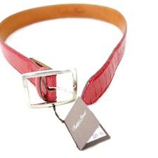 Gürtel Rot REPTILES HOUSE Damen Leder Größe 80 Metallschnalle Silber Neu
