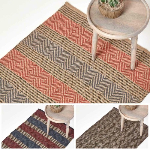 Geometrischer jute teppich - geometrischer,