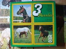 PUZZLE (3 x 56 Teile) PFERDE HORSES CAVALLI CHEVAUX (FX Schmid) vintage