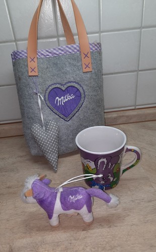 Milka stoff tasche lila kuh - lila,