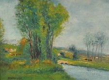 Altes Ölgemälde mit sonniger