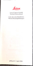 #A1353 - 2x Leica Preisliste  1996 und 1994