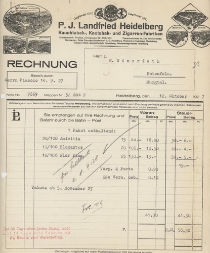 Rechnung heidelberg landfried - rechnung,