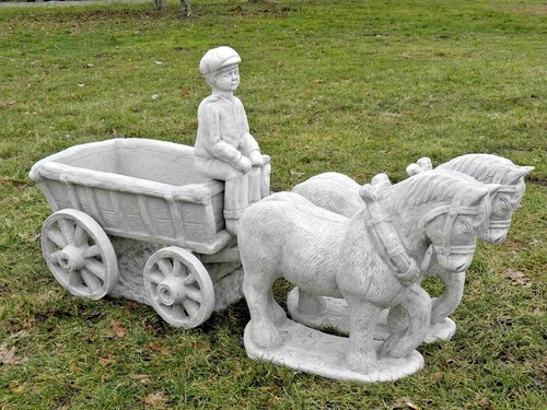Gartenfigur pferd mit - gartenfigur,