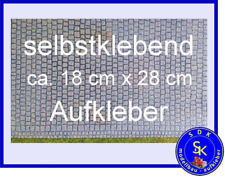 Pflastersteine Kopfsteinpflaster mit Rasenkante Aufkleber Diorama Modellbau 1:18